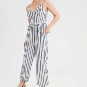 Blue and white Stripped AE Jumpsuit
